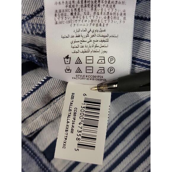 BCBGMaxAzria Tonal Canyon Short Sleeve Stripe Tunic Shift Dress Blue XXS NEW  #H - Picture 11 of 12